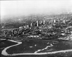 Downtown Dallas skyline and Trinity River, 1928 by Squire Haskins Photography Inc.