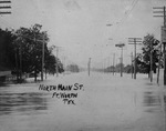Flooded North Main Street during Fort Worth, Texas flood of 1908