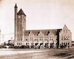 Texas & Pacific Railway Train Station with horse drawn buggies in front