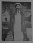 The Weiner Sandwich Man [not identified], familiar figure on Fort Worth, Texas streets