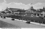 Post card art of North Side Coliseum and Livestock Exchange Building, Fort Worth Stockyards