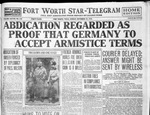 Fort Worth Star-Telegram front page, 11/10/1918, Armistice Day