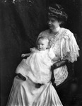 Copy of photograph of Eleanor Roosevelt holding her son Elliott when he was a baby