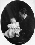 Copy of photograph of Franklin D. Roosevelt holding his infant son