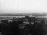 Skyline view of Casino Beach, Nine-mile Bridge and Lake Worth