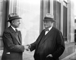 Amon G. Carter (left) with Louis Swift, Fort Worth, Texas, 1928
