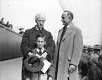 Kenesaw Mountain Landis, Amon G. Carter, and Amon G. Carter, Jr. at a baseball game
