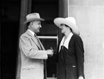 Amon G. Carter greets British aviatrix Lady Mary Heath