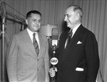 Amon Carter and Harold Hough at Gulf Broadcasting Studios, Frontier Fiesta, 1937