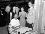 Paul Whiteman, Margaret Livingston, and Mr. and Mrs. Elliott Roosevelt at Shady Oak Farm