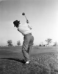 Ben Hogan practices golf swing, 1938