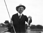 Frederic G. Coburn fishing at Shady Oak Farm