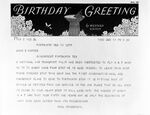 Copy photo of birthday telegram sent to Amon G. Carter from Paul Henderson, president of National Air Transport, Inc.
