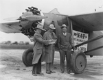 Amon G. Carter receives the first National Air Transport mail shipment