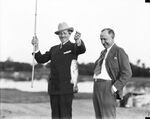 Patrick J. Hurley with Amon G. Carter fishing at Shady Oak Farm