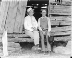 Amon G. Carter in Crafton, Texas, with unidentified man