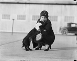 Mrs. Edith Bowie Hawks with her dog