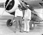 Will Rogers with Amon G. Carter at the airport