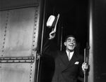 Eddie Cantor at Texas & Pacific station