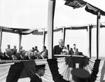 American Airways dedication ceremony, John Nance Garner at a podium