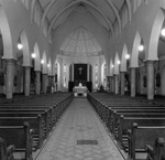 Redecorated interior of Saint Patricks Catholic Church sanctuary, Fort Worth by Jernigan Photo Service