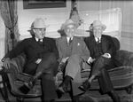 Dr. Raymond Foley, Amon G. Carter, and Congressman Sam Rayburn wearing Shady Oak hats