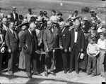 Narcotic Farm Federal Groundbreaking Exercises in Fort Worth, shovel held by Amon G. Carter