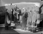 Gene Arnold with W. G. Clark, C. K. West, Norman A. Dodge, and George Cranston at Fort Worth Municipal Airport
