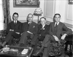 Left to right, Raymond Firestone, Amon G. Carter, Harvey S. Firestone, and Leonard K. Firestone