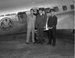 Amon Carter Jr. with his father Amon G. Carter Sr. and pilot of American Airlines