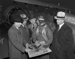 Pilot, Captain Frank Hawks, signing Will Rogers Memorial fund