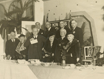 Fort Worth Kiwanis Club luncheon, members with checks representing residue from a fund for a Texas building at the 1904 World's Fair
