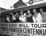 Women's goodwill tour to Weatherford on behalf of Fort Worth Frontier Centennial