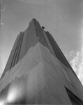 Looking up at Will Rogers Memorial Tower in coliseum complex