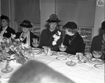 Mrs. Charles Scheuber, vice chairman of Fort Worth Lecture Foundation, to right of Mrs. Franklin D. Roosevelt; Mrs. I.H. Burney at her left