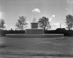 Exterior view of Frontier Fiesta and Casa Manana with fountain, 1937