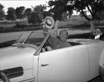 Paul Whiteman in his convertible car