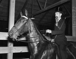 Fort Worth Fall Horse Show and Community Circus; Jingle Bells, show horse from Pinehurst Stables, with Carl Pedigo riding, who won first prize, 11/1937