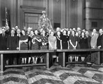 Federal Judge James C. Wilson and group at Christmas tree