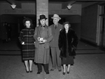 Amon Carter Jr. at train station with family