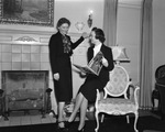 Martha Wiggins, left, San Antonio debutante, guest of Nancy Lee Muse