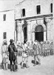 Fort Worth Art Association; drawing by E. W. Deming called "Davey Crockett Arrives at the Alamo," illustration in children's book Rise of the Lone Star, 02/20/1938 by E. W. Deming