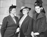 Central Texas Methodist Conference; from left, Mrs. Roy Crawford of Graford; Mrs. A.W. Hall of Weatherford; and Fannie Lee Bowen of Newcastle, 02/23/1938