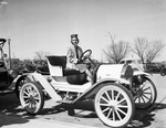 Irene Ladwig in Brush model of 1902 vintage auto