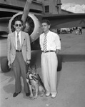 Lloyd Sparkman of Dallas and his seeing-eye dog "Flock"