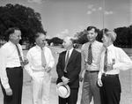 Correspondents accompanied President Franklin D. Roosevelt to Shady Oak Farm for luncheon buffet