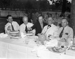 Correspondents accompanied President Franklin D. Roosevelt to Shady Oak Farm for luncheon buffet