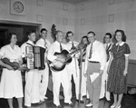 W. Lee O'Daniel's country-and-western group "The Hillbilly Boys" performing at KGKO