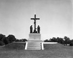 Altar and crucifixion scene at Mount Olivet Cemetery