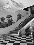 Entry hall and staircase of the John W. Herbert River Crest home, Fort Worth, texas